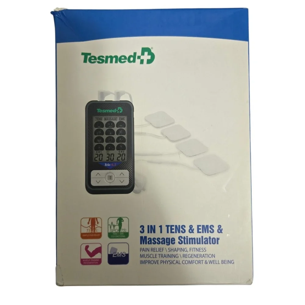 Trio 6.5: Usb-Rechargeable TENS Unit for Pain Relief & EMS Muscle Stimulator, 36